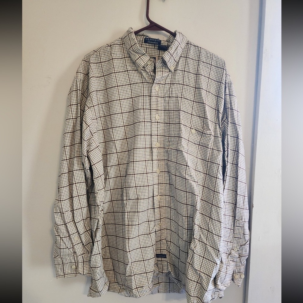 Vtg g h bass company long sleeve button down shirt Size mens large